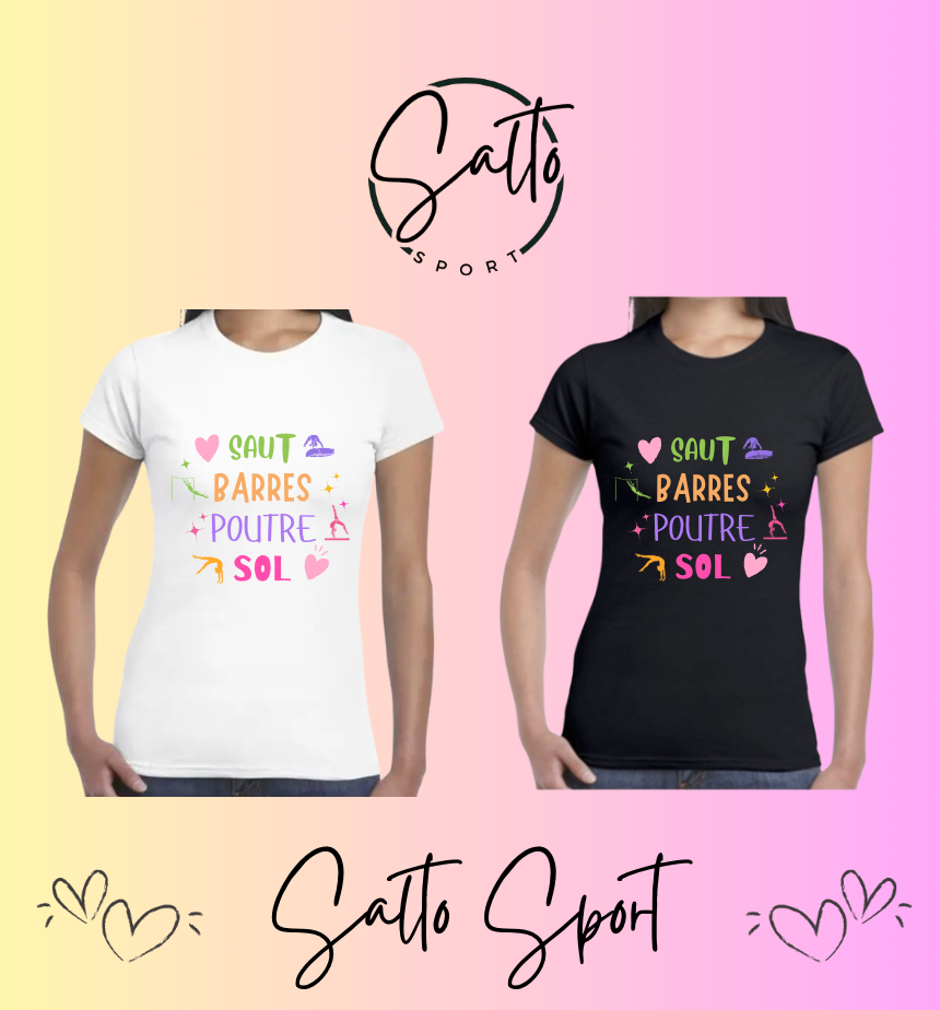 T shirt coton 4 agrès texte