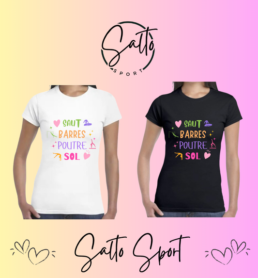 T shirt coton 4 agrès texte