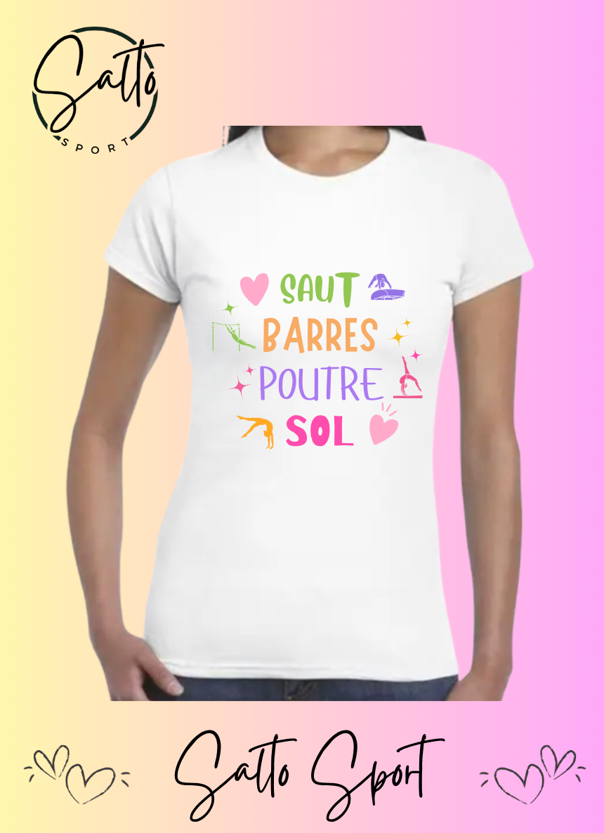 T shirt coton 4 agrès texte