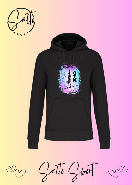 Sweat a capuche Equi Barres violet bleu