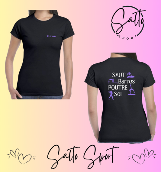 T shirt noir COLLECTION 4 agrès texte
