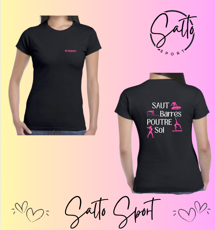 T shirt noir COLLECTION 4 agrès texte