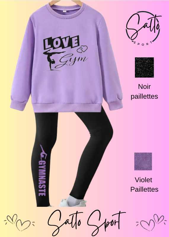 Ensemble leggings et sweat personnalisable Violet 5/6 ans