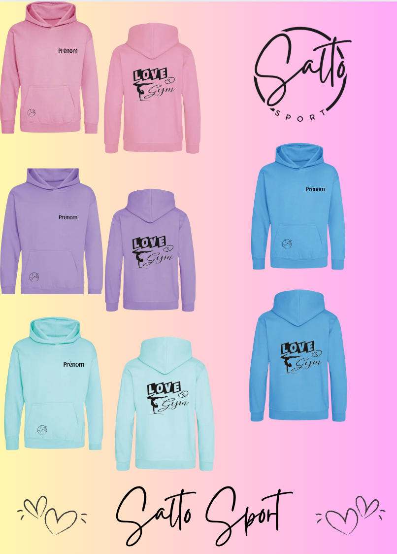 SWEAT A CAPUCHE LOVE GYM GAF
