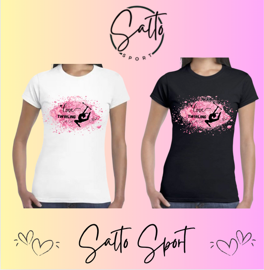 T shirt TWIRLING Nuage rose Majorette