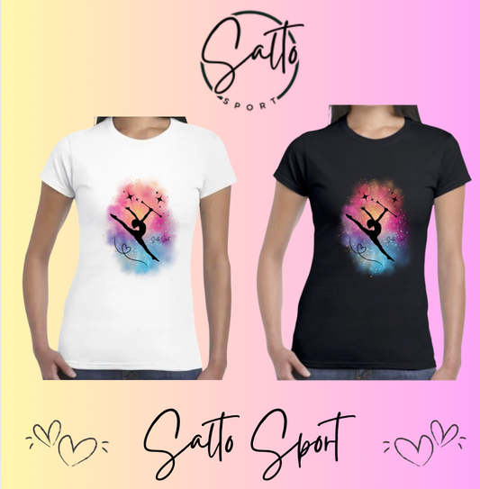T shirt TWIRLING Nuage rose bleu