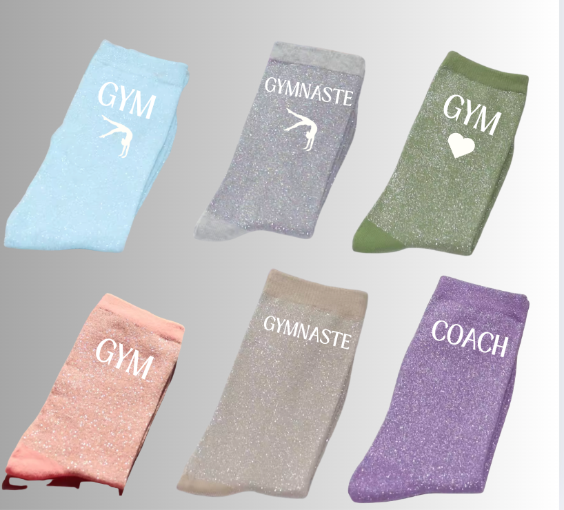 Chaussettes à paillettes message GYM