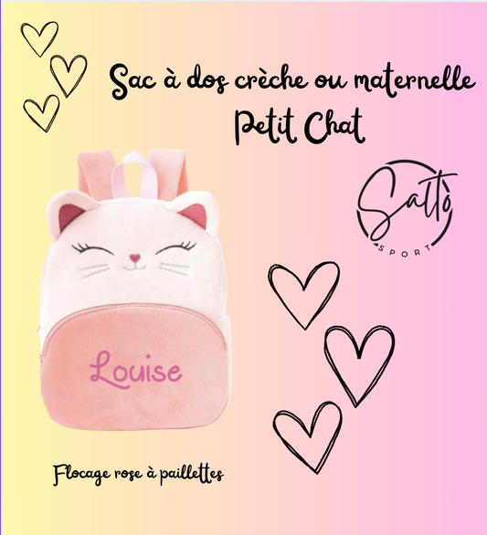 Sac maternelle ou crèche petit chat tout doux