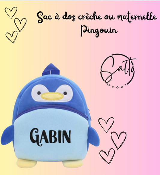 Sac maternelle ou crèche petit pingouin tout doux