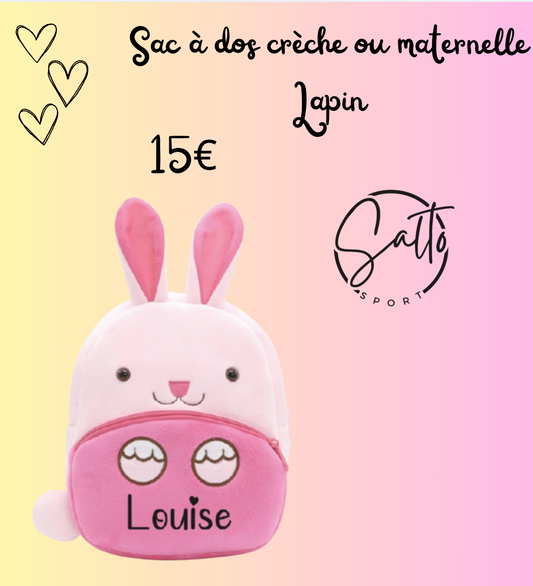 Sac maternelle ou crèche petit lapin