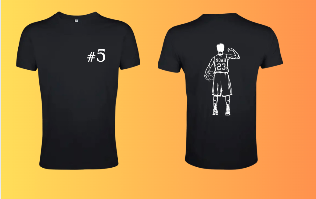 T SHIRT BASKETBALL du 4 ans au XXL personnalisé