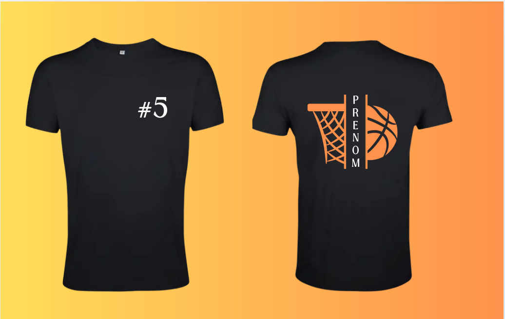 T SHIRT BASKETBALL du 4 ans au XXL personnalisé