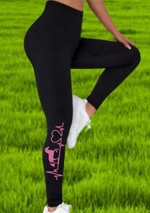Leggings Motif Equitation Ligne de vie