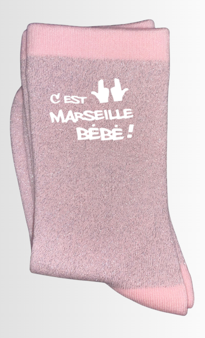 Chaussettes à paillettes C'EST MARSEILLE BÉBÉ !!!