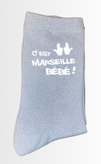 Chaussettes à paillettes C'EST MARSEILLE BÉBÉ !!!