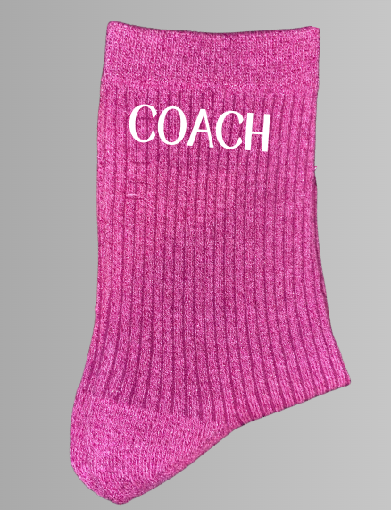 CHAUSSETTES A PAILLETTES ROSE FUSHIA GYM