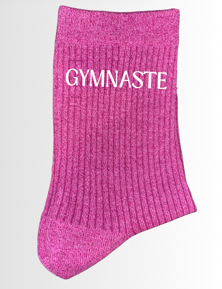 CHAUSSETTES A PAILLETTES ROSE FUSHIA GYM