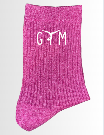 CHAUSSETTES A PAILLETTES ROSE FUSHIA GYM