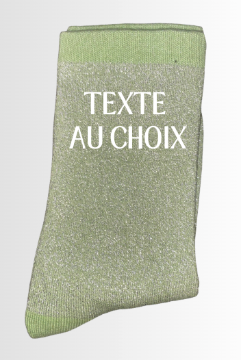 Chaussettes à paillettes TEXTE AU CHOIX