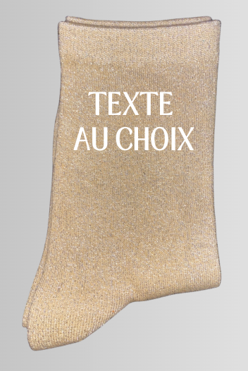 Chaussettes à paillettes TEXTE AU CHOIX