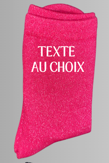 Chaussettes à paillettes TEXTE AU CHOIX