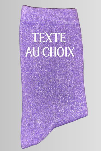 Chaussettes à paillettes TEXTE AU CHOIX