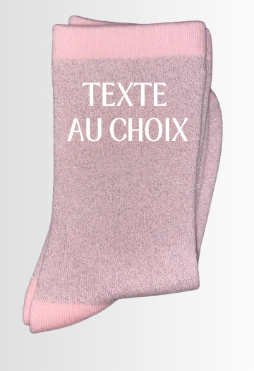 Chaussettes à paillettes TEXTE AU CHOIX