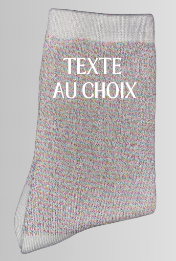 Chaussettes à paillettes TEXTE AU CHOIX