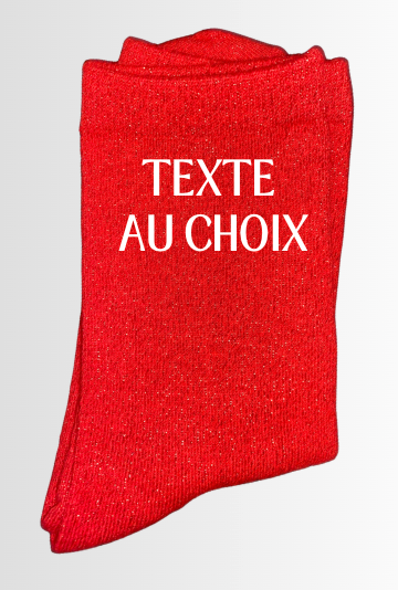 Chaussettes à paillettes TEXTE AU CHOIX