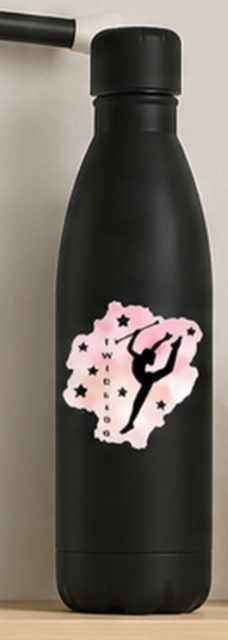Bouteille Alu 790 ml TWIRLING PRENOM OFFERT au dos NOIR OU BLANC