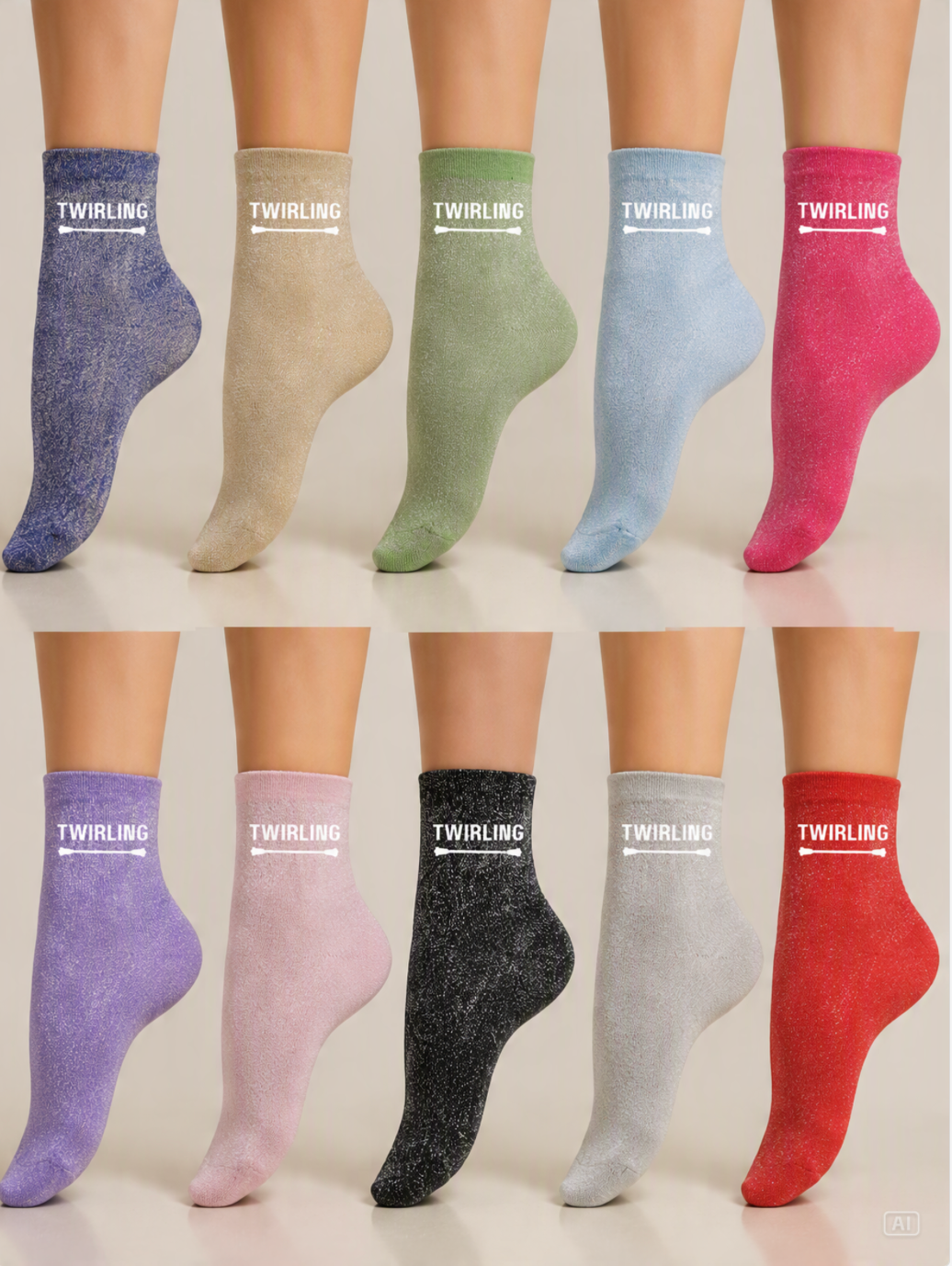 Chaussettes a paillettes TWIRLING