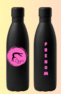 Gourde Bouteille GYM rond pastel personnalisable