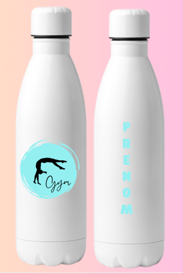 Gourde Bouteille GYM rond pastel personnalisable