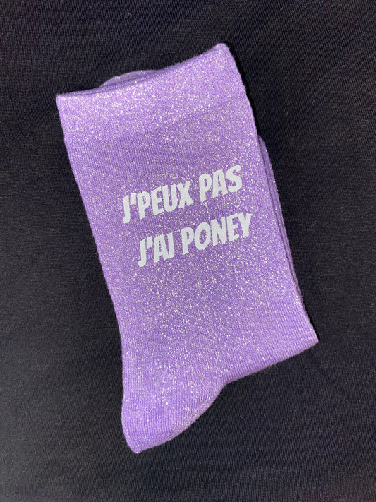 Chaussettes à paillettes J'PEUX PAS J'AI PONEY