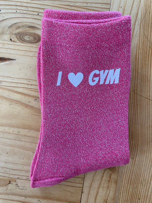 Chaussettes à paillettes I love gym