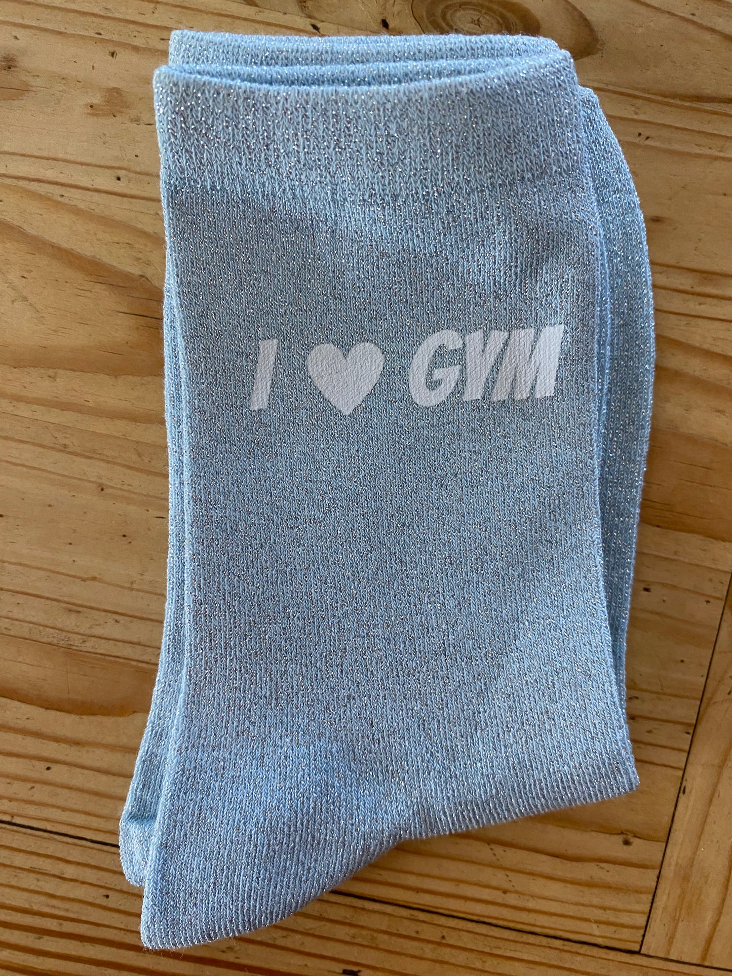 Chaussettes à paillettes I love gym