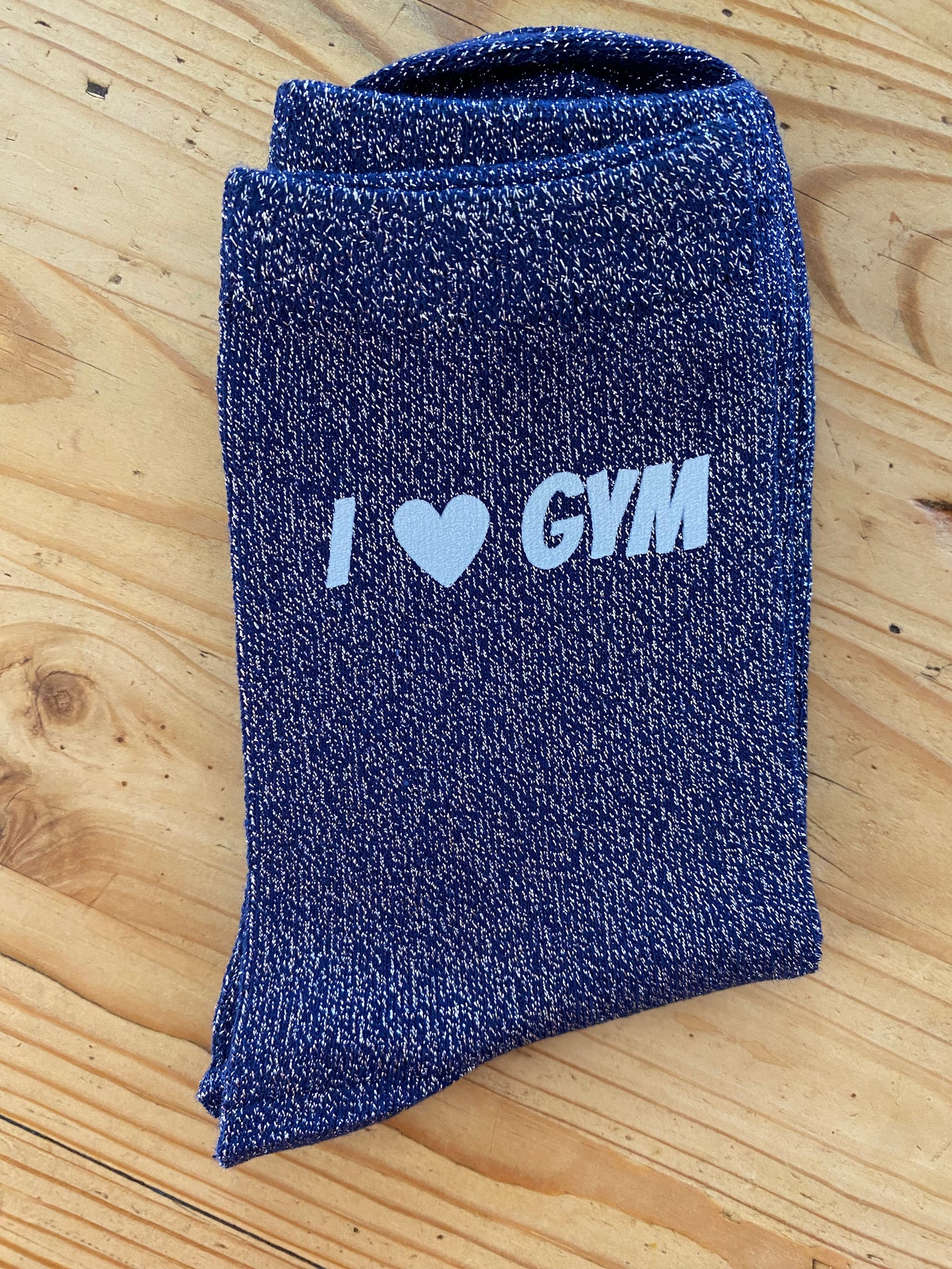 Chaussettes à paillettes I love gym