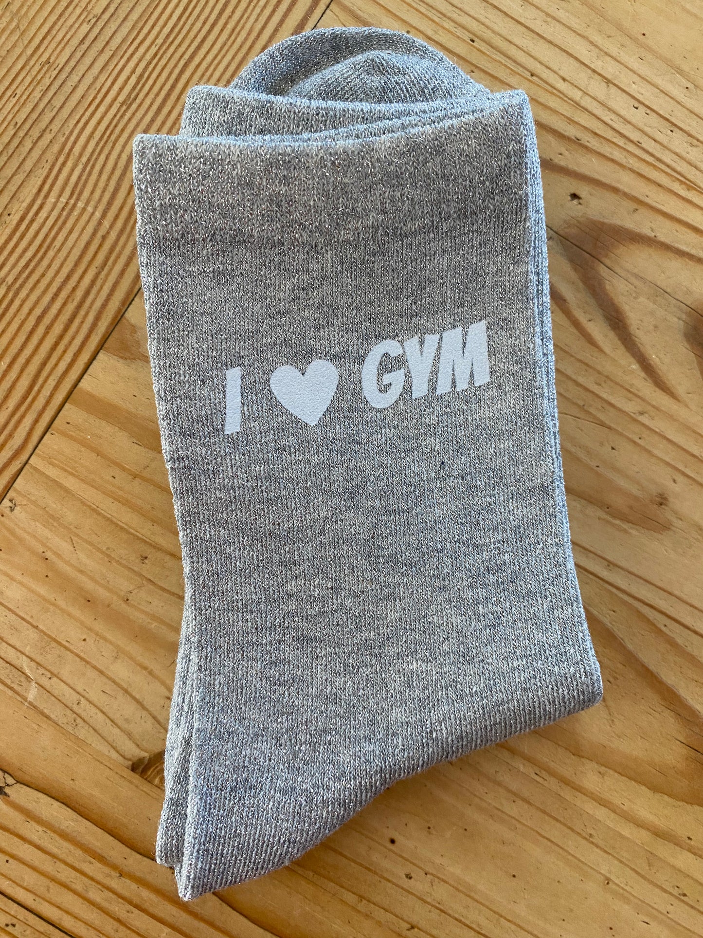 Chaussettes à paillettes I love gym