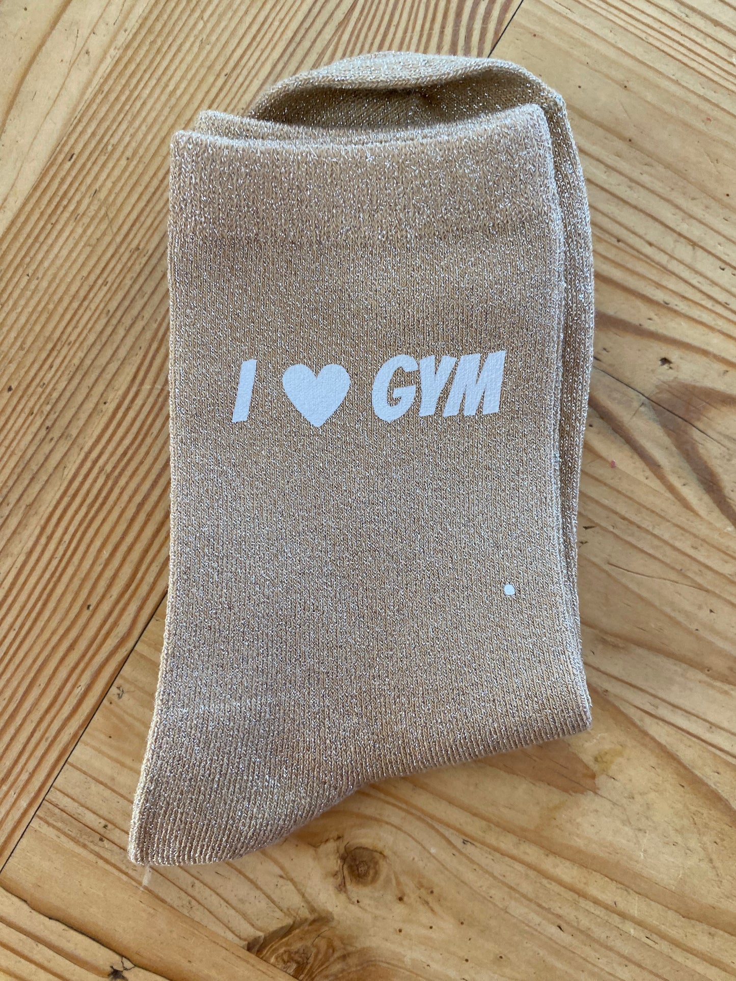 Chaussettes à paillettes I love gym