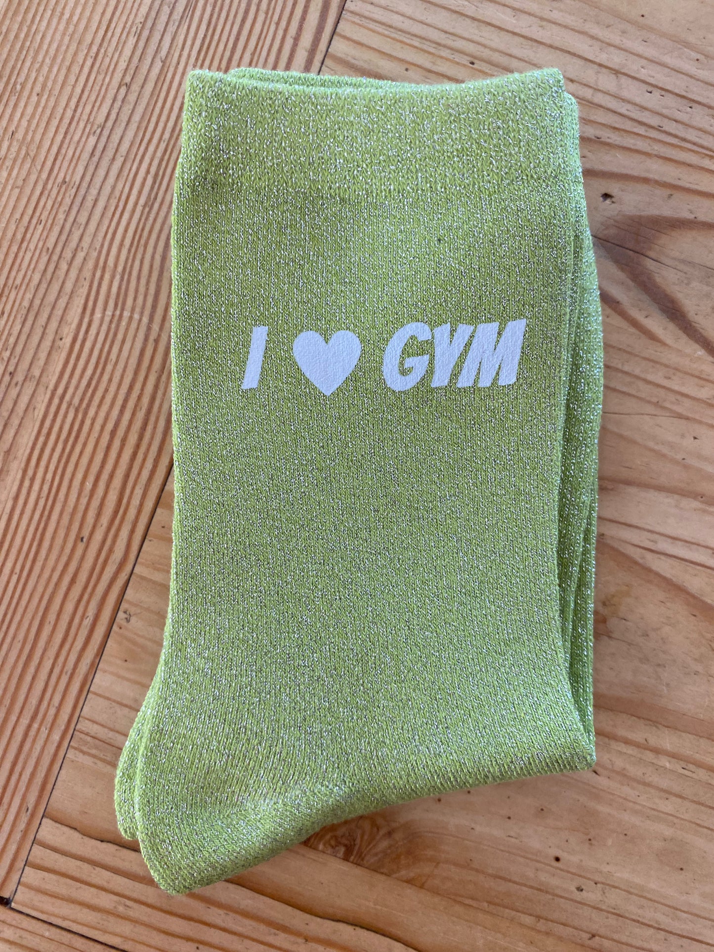 Chaussettes à paillettes I love gym