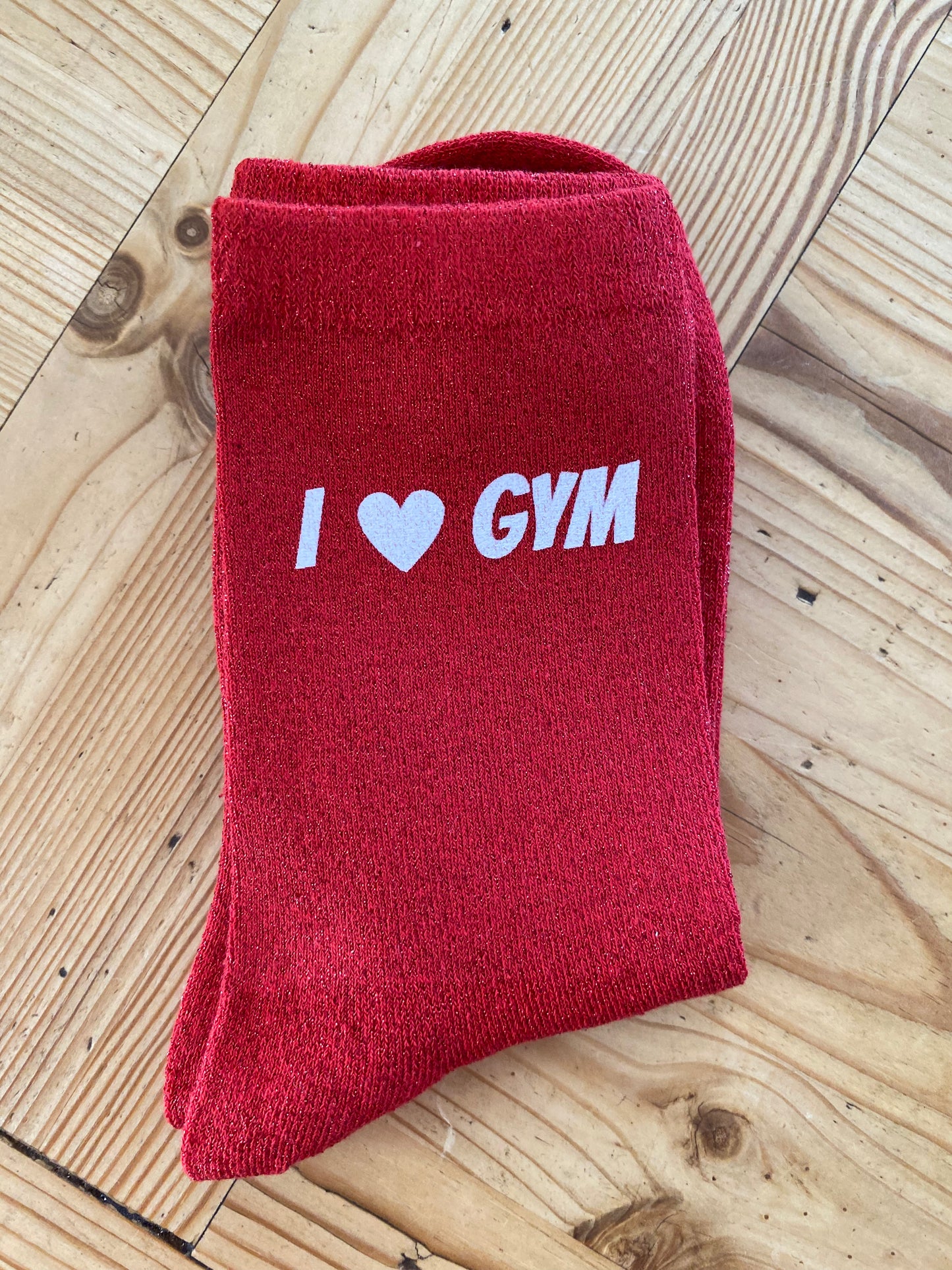 Chaussettes à paillettes I love gym