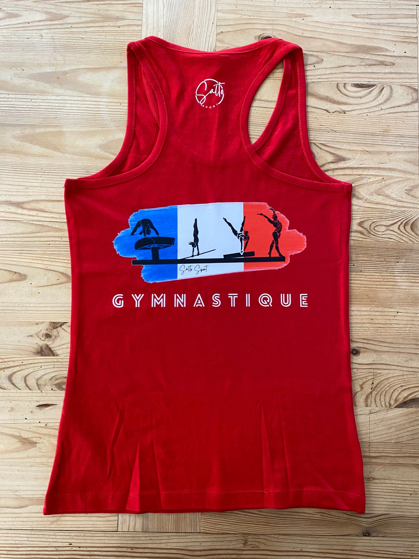 T shirt ou débardeur tricolore FRANCE gym (existe en noir blanc gris rouge)