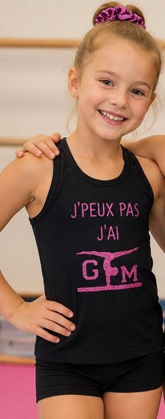 Débardeur noir coton J'Peux pas j'ai Gym