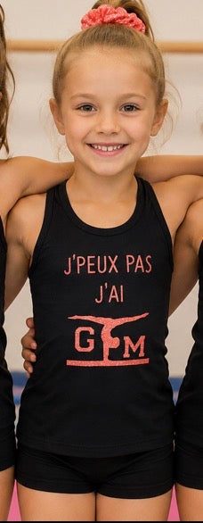 Débardeur noir coton J'Peux pas j'ai Gym
