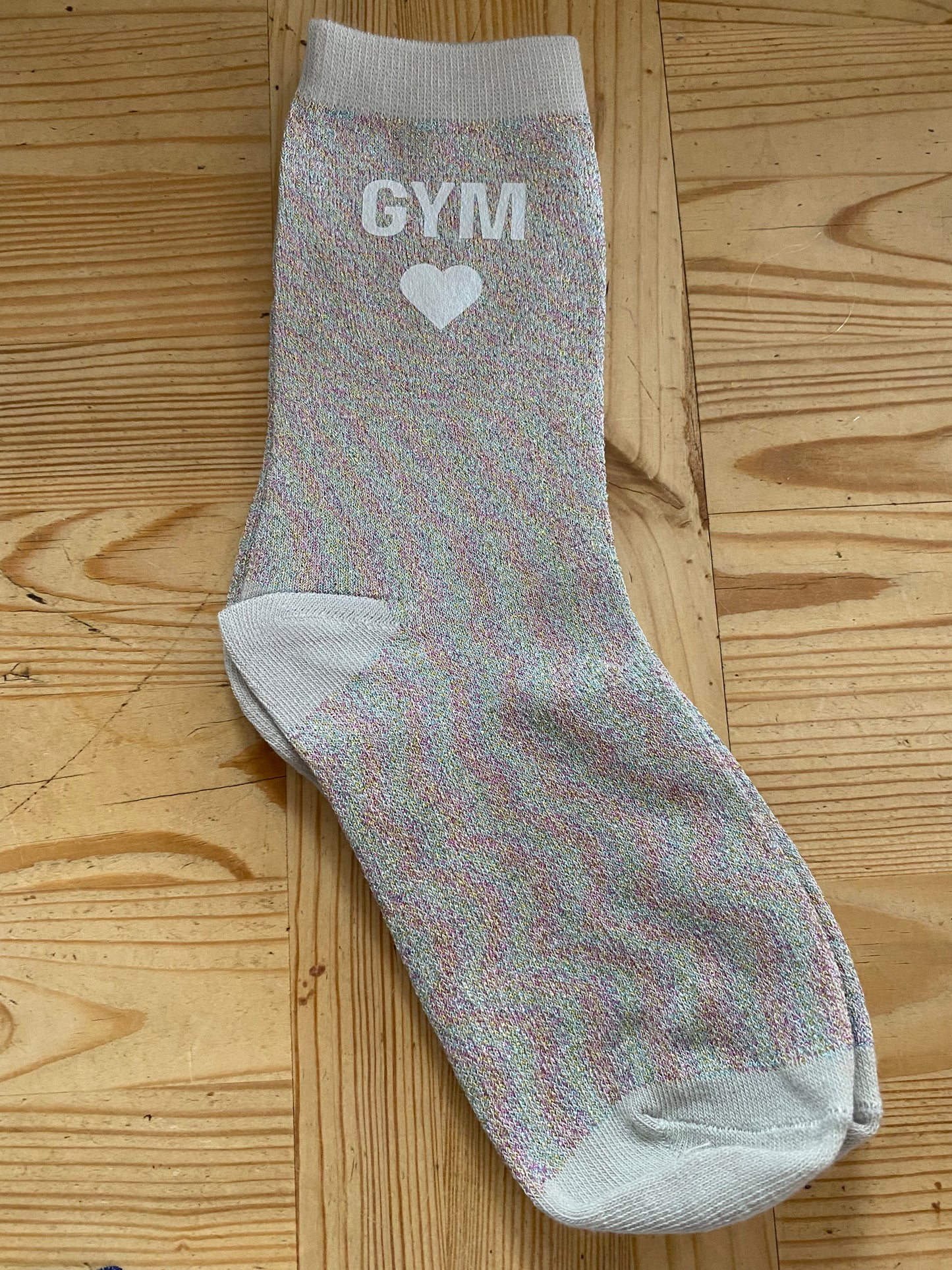 Chaussettes à paillettes message GYM