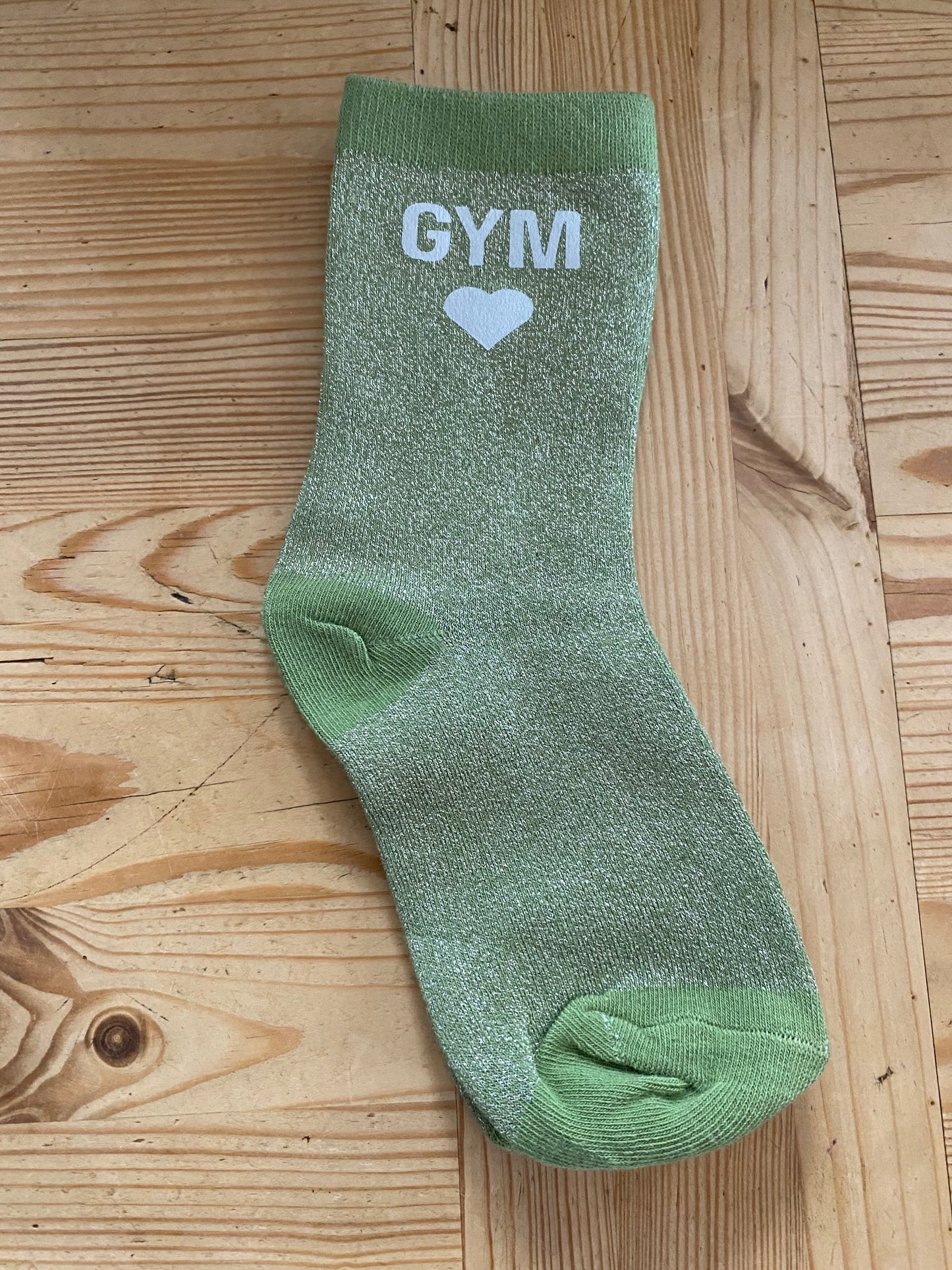 Chaussettes à paillettes message GYM