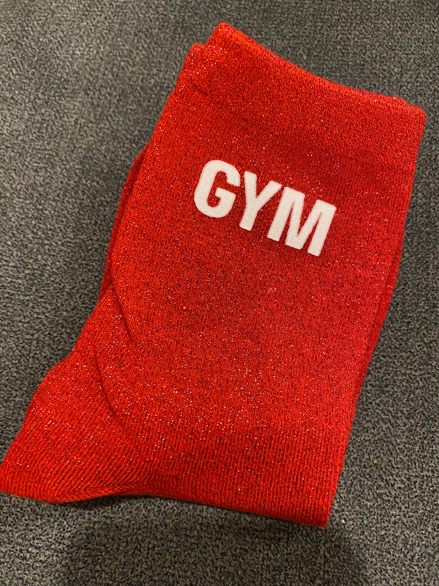 Chaussettes à paillettes message GYM