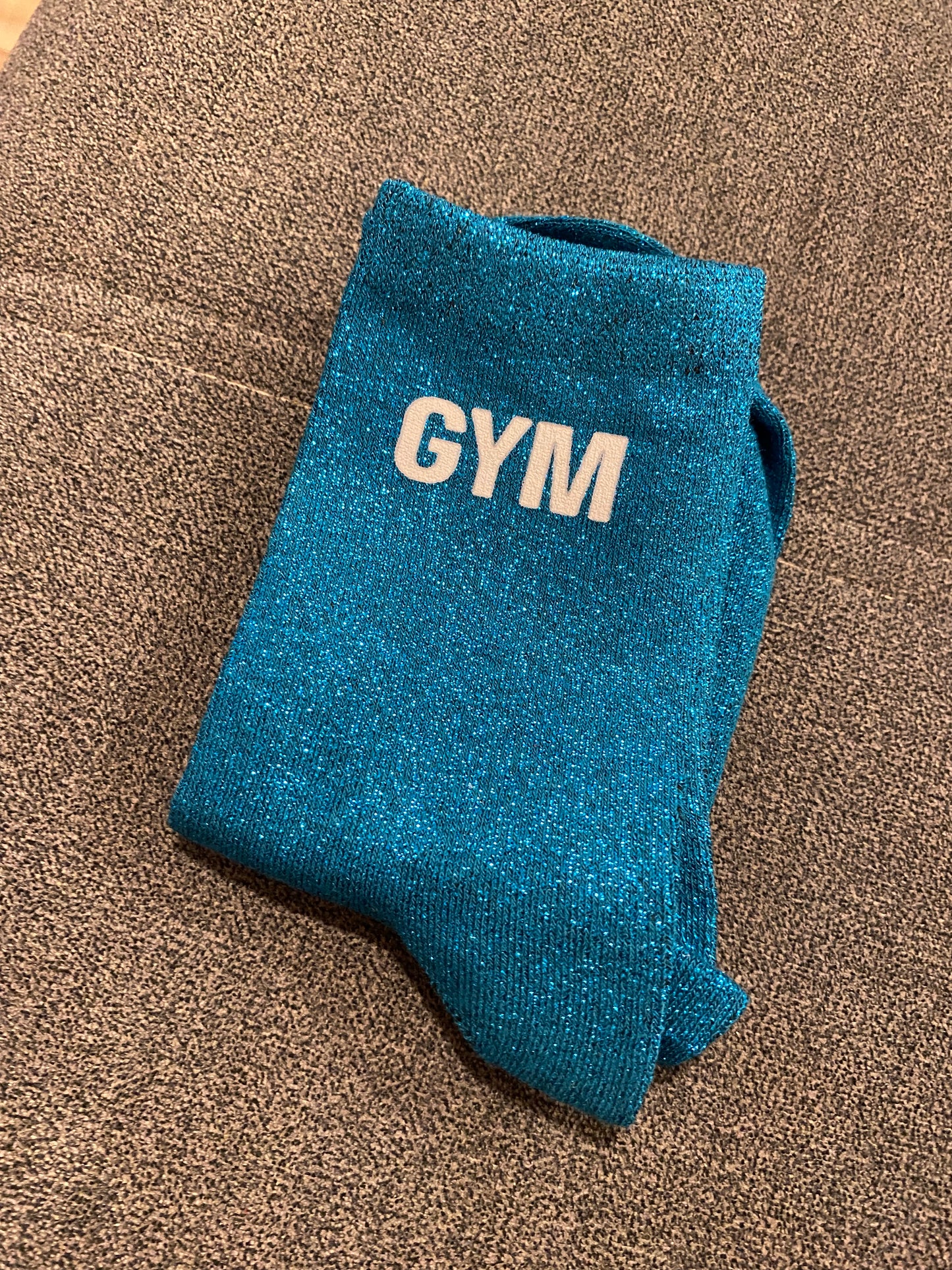Chaussettes à paillettes message GYM