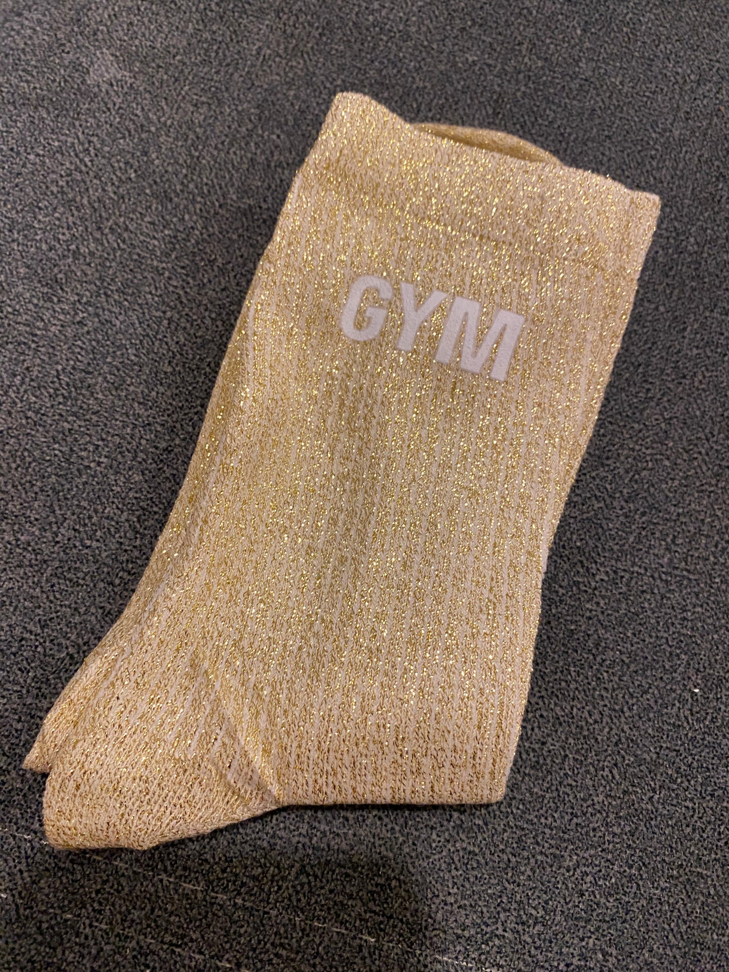 Chaussettes à paillettes message GYM