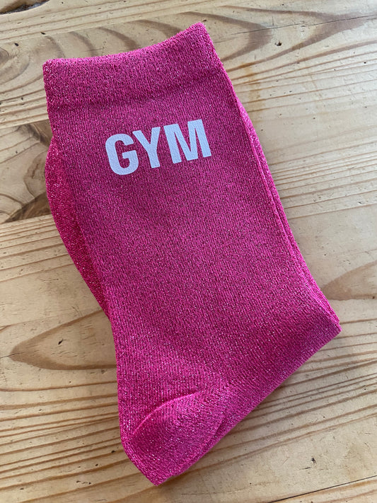 CHAUSSETTES A PAILLETTES ROSE FUSHIA GYM